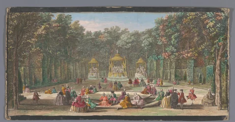 Veduta del Bosquet des Bains d’Apollon nel Giardino di Versailles