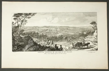 Veduta del Palazzo Reale di Meudon e del villaggio, dalla serie Le Château de Meudon
