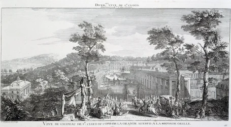 Vista del Castello nel parco di St Cloud, dal lato del grande viale