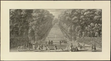 Vista della Grande Cascata nei giardini di Marly
