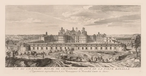 Vista del castello reale di Chambord, dal lato della Porta reale