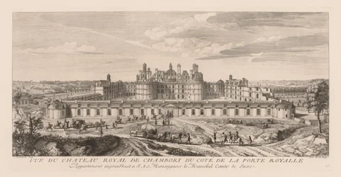 Vista del Castello reale di Chambord, dal lato della Porta reale