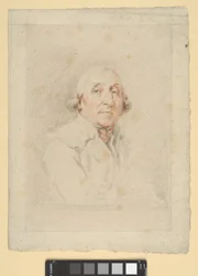 Ritratto di Joseph Péru (gesso rosso, nero e bianco su carta color crema)