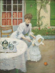 Jacques Wely Madre con una ragazza che gioca a palla 1906
