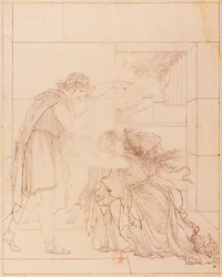 Andromaca ai piedi di Pirro, illustrazione per Andromaca di Jean Racine (Jacques de Seve)