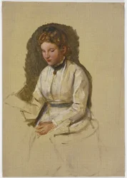 Giovane ragazza in camicetta bianca