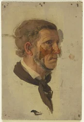 Studio della testa di un contadino di profilo