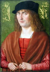 Tedesco: Bildnis des Jörg Kötzler, 1499 Ritratto del ventottenne cittadino di Norimberga Jörg Ketzler
  (1471-1529)