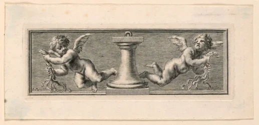 Vignette con angeli e strumenti della Passione