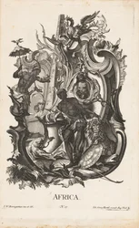 Rocaille con la personificazione del continente Africa (I quattro continenti)
