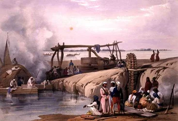 Una scena sul fiume Sutledge, nel Punjab, da 