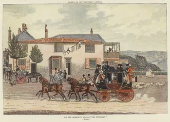 Sulla strada di Highgate - "Il Boscaiolo" (litografia a colori)