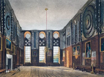 Camera della guardia, incisione di Richard Reeve, basata su un disegno di James Stephanoff, da The History of the Royal Residences