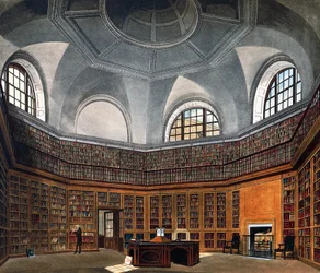Biblioteca del Re, incisione di Richard Reeve su disegno di James Stephanoff, da The History of the Royal Residences