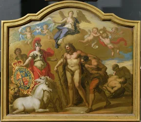 Allegoria del potere della Gran Bretagna per terra, progetto per un pannello decorativo per la carrozza cerimoniale di Giorgio I, c.1718