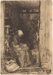 La vecchia con gli stracci, 1858