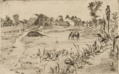 Paesaggio con cavalli, 1859