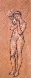 Nudo con un parasole