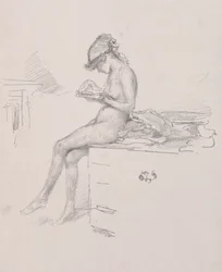 La piccola modella nuda che legge