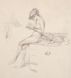 La piccola modella nuda che legge