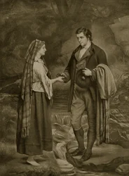 Fidanzamento di Robert Burns e Highland Mary, 1785, illustrazione da 