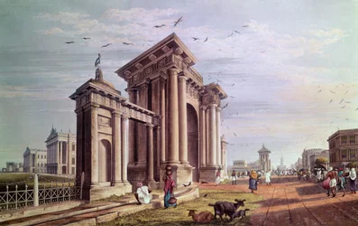 Court House Street, Calcutta, inciso da Robert Havell, pub. 1824
