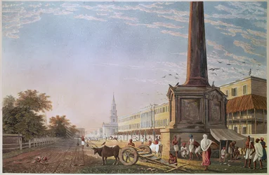 Writers Buildings, Calcutta, inciso da Robert Havell, pub. 1824