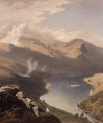 Grasmere da Langdale Fell, dettaglio del lago, da "Il Distretto dei Laghi Inglesi"