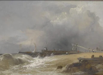 Molo di Littlehampton sulla costa del Sussex, c.1842