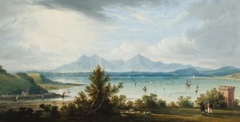 Veduta del Clyde da Ardgowan, con le isole di Bute e Arran in lontananza, 1821 circa (olio su tavola)