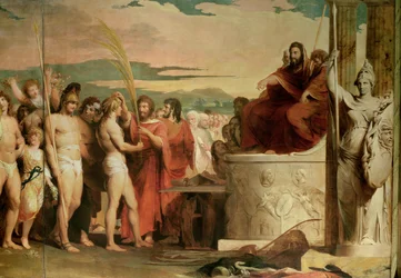 Incoronazione dei vincitori a Olimpia, terza opera della serie Il progresso della cultura e della conoscenza umana, dettaglio dei vincitori incoronati davanti agli ellanodici, 1777-84 circa