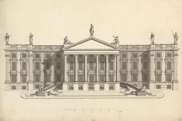 Disegno finito di una villa palladiana non identificata