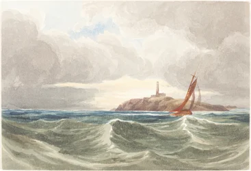 Paesaggio marino con faro