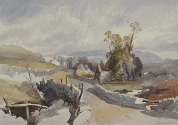 Strada di campagna con cottage