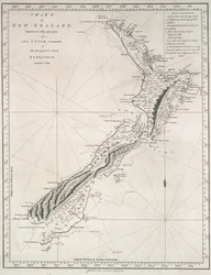Carta della Nuova Zelanda, esplorata nel 1769 e 1770 dal tenente J. Cook, comandante della nave Endeavour di Sua Maestà