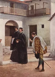 Il mercante di Venezia di Shakespeare: Portia, Nerissa e Gratiano