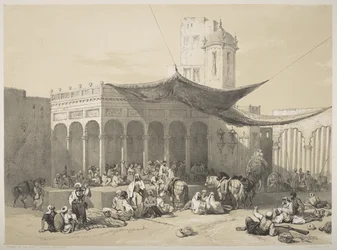 Soldati Sikh del Panjab che ricevono la paga al Royal Durbar, Lahore
