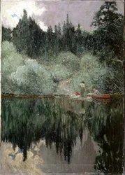 Schiarita dopo la pioggia, fiume Maganatawan, Ontario