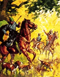 Morte di Guglielmo Rufo, figlio di Guglielmo il Conquistatore (litografia a colori)