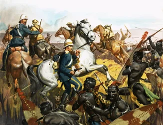 Luigi Napoleone, principe imperiale, in procinto di essere ucciso dagli zulu