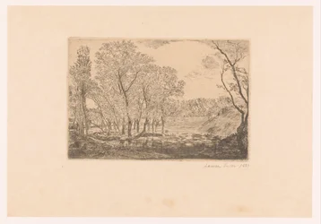 Paesaggio con pioppi sull