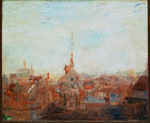 Tetti di Ostenda (olio su cartone)