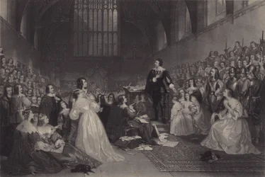 Il processo di Thomas, conte di Strafford, nella Westminster Hall, 1641