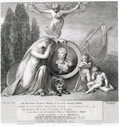 Disegno iconico in memoria del nostro defunto eroe Lord Visconte Horatio Nelson (1758-1805)