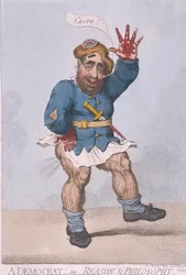 A Democrat, or Reason  Philosophy, pubblicato da Hannah Humphrey nel 1793 (acquaforte colorata a mano)