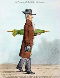 Un Principe della Vecchia Scuola, pubblicato da Hannah Humphrey nel 1800 (incisione colorata a mano)