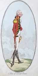 Una fetta di formaggio Gloster, pubblicato da Hannah Humphrey nel 1795