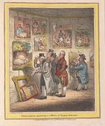 Connoisseurs che esaminano una collezione di George Morland