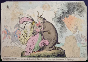 Incantesimi recentemente visti sulla montagna del Galles, o la riconciliazione di Shon-ap-Morgan con la principessa delle fate, pubblicato da Hannah Humphrey nel 1796