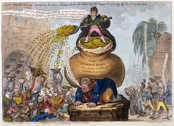 John Bull e il fondo di ammortamento - un meschino progetto per ridurre le tasse ed estinguere il debito nazionale, pubblicato da H. Humphrey, Londra, 1807
